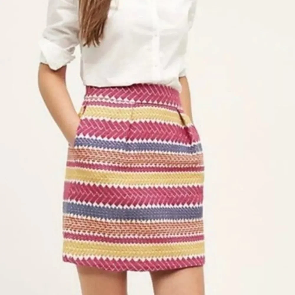 Women’s Anthropologie Striped Morgan Carper Nomad Mini Skirt - Picture 1 of 10